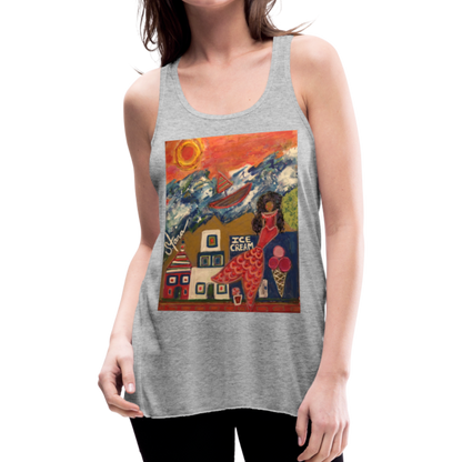 Women's Flowy Tank Top by Bella - heather gray