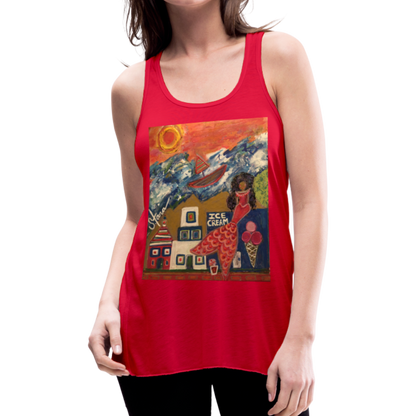 Women's Flowy Tank Top by Bella - red