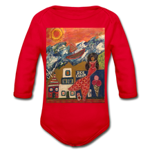 Load image into Gallery viewer, Organic Long Sleeve Baby Bodysuit - red

