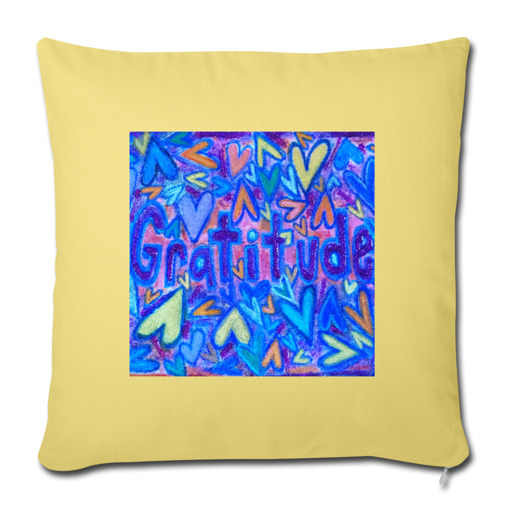 Throw Pillow Cover 18” x 18” - washed yellow