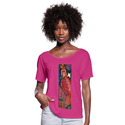 Women’s Flowy T-Shirt - dark pink