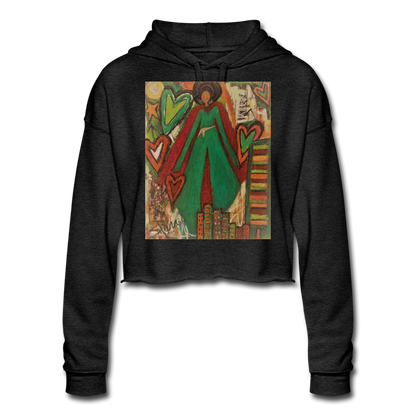 Women's Cropped Hoodie - deep heather