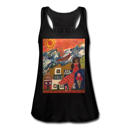 Women's Flowy Tank Top by Bella - black