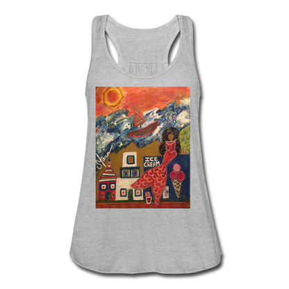 Women's Flowy Tank Top by Bella - heather gray