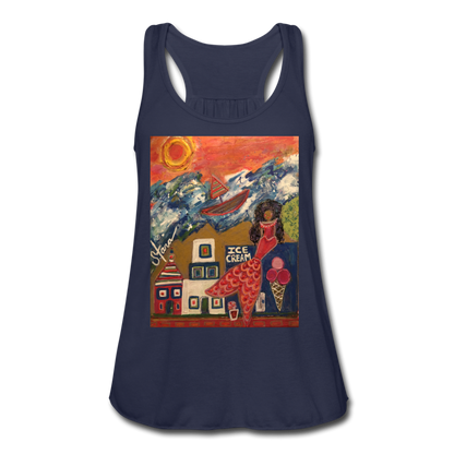 Women's Flowy Tank Top by Bella - navy