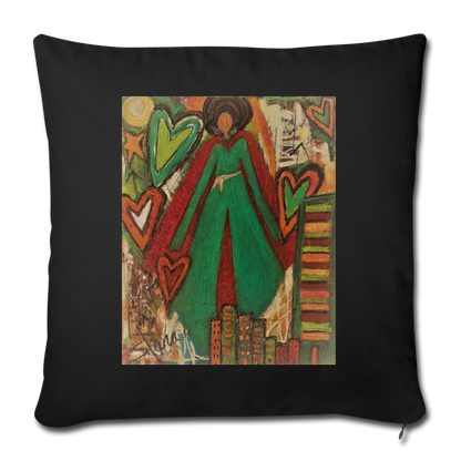 Throw Pillow Cover 18” x 18” - black
