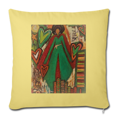 Throw Pillow Cover 18” x 18” - washed yellow