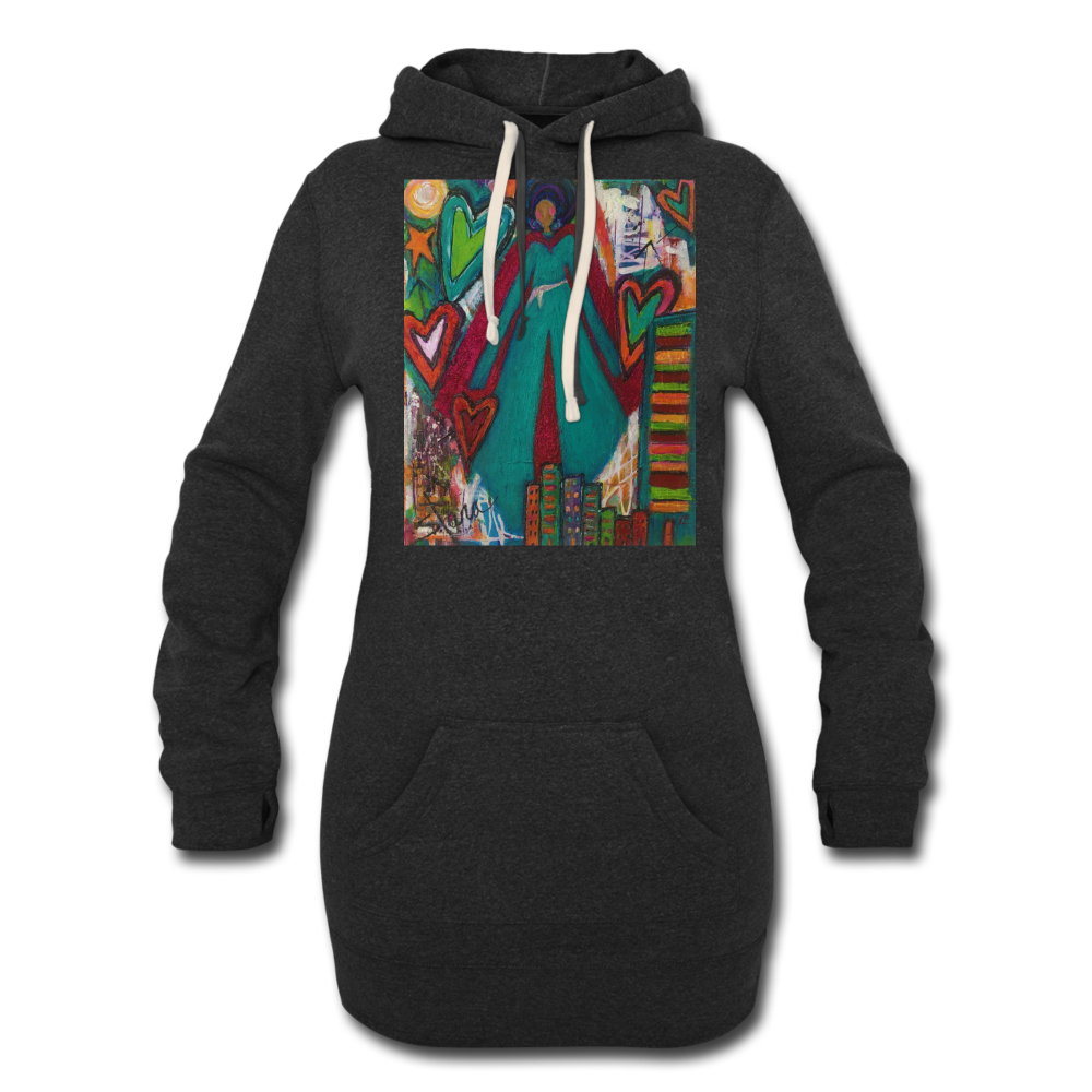 Women's Hoodie Dress - heather black