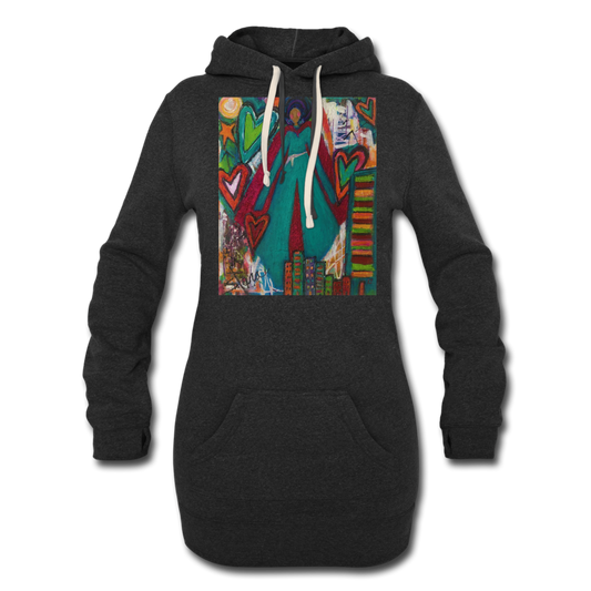 Women's Hoodie Dress - heather black