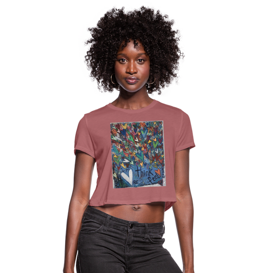 Women's Cropped T-Shirt - mauve