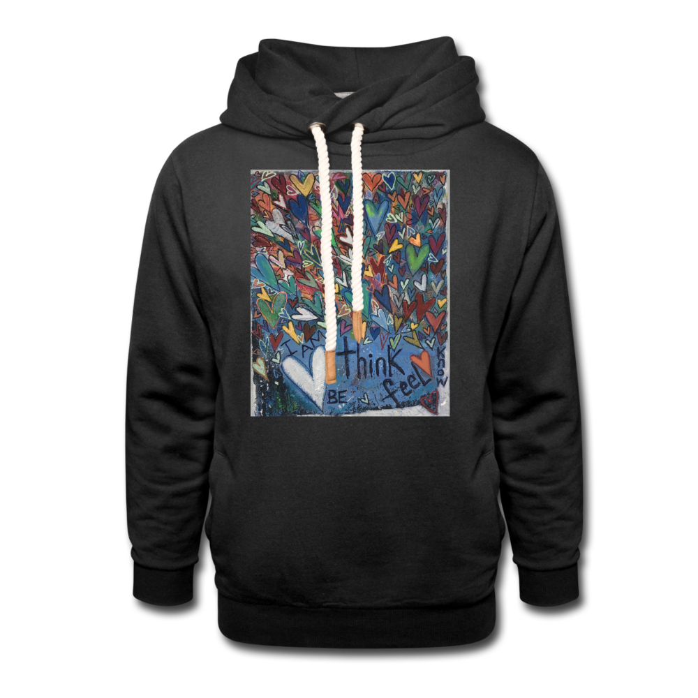 Shawl Collar Hoodie - black