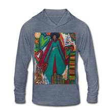 Load image into Gallery viewer, Unisex Tri-Blend Hoodie Shirt - heather blue
