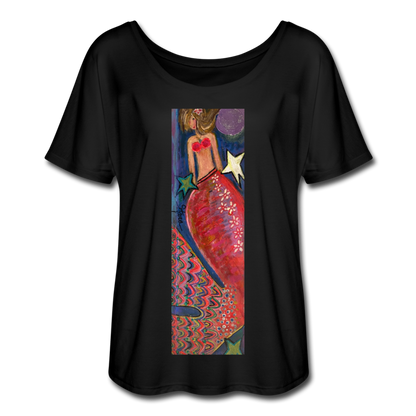 Women’s Flowy T-Shirt - black