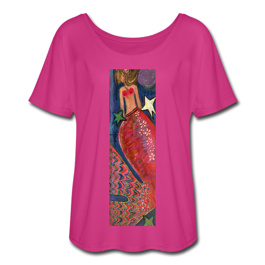 Women’s Flowy T-Shirt - dark pink