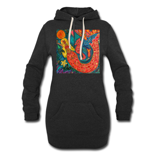 Women's Hoodie Dress - heather black