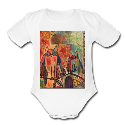 Organic Short Sleeve Baby Bodysuit - white