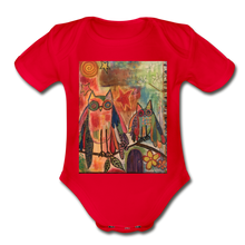 Load image into Gallery viewer, Organic Short Sleeve Baby Bodysuit - red
