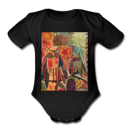 Organic Short Sleeve Baby Bodysuit - black