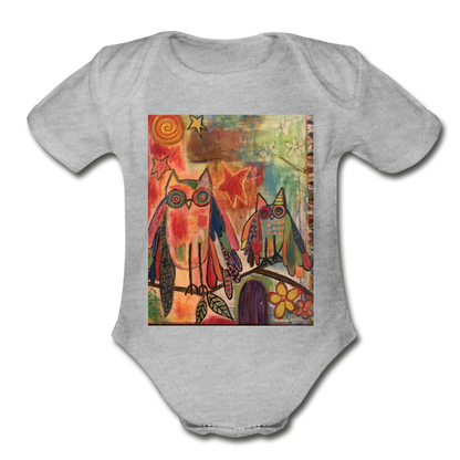Organic Short Sleeve Baby Bodysuit - heather gray