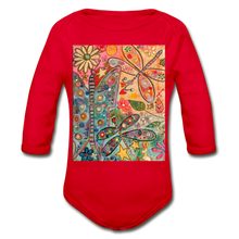 Load image into Gallery viewer, Organic Long Sleeve Baby Bodysuit - red
