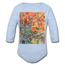 Load image into Gallery viewer, Organic Long Sleeve Baby Bodysuit - sky
