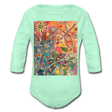 Load image into Gallery viewer, Organic Long Sleeve Baby Bodysuit - light mint
