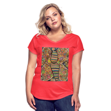 Load image into Gallery viewer, Women&#39;s Tri-Blend V-Neck T-Shirt - heather red
