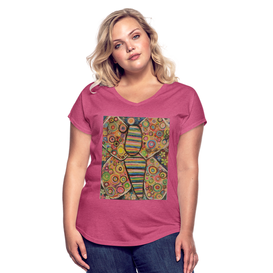 Women's Tri-Blend V-Neck T-Shirt - heather raspberry