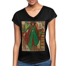 Load image into Gallery viewer, Women&#39;s Tri-Blend V-Neck T-Shirt - black
