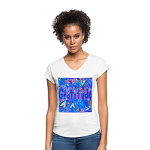 Load image into Gallery viewer, Women&#39;s Tri-Blend V-Neck T-Shirt - white
