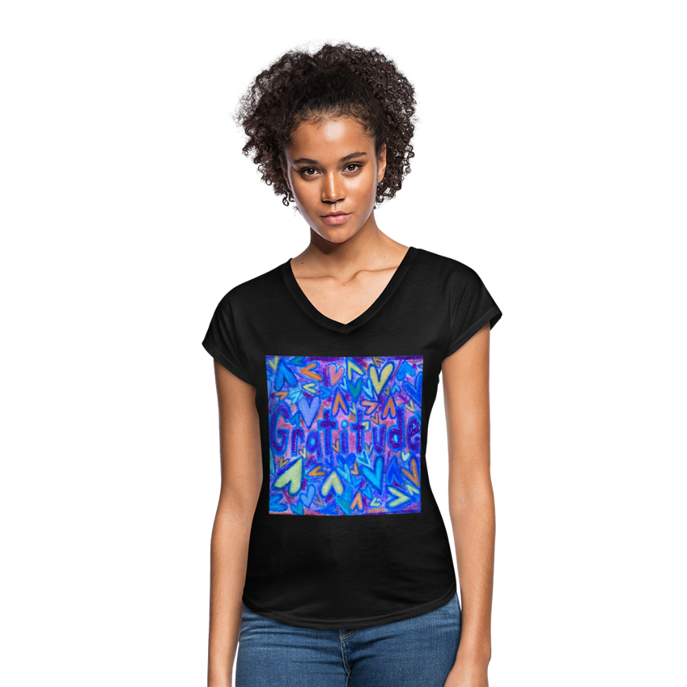 Women's Tri-Blend V-Neck T-Shirt - black