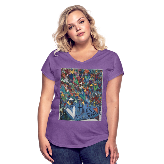 Women's Tri-Blend V-Neck T-Shirt - purple heather