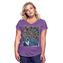 Load image into Gallery viewer, Women&#39;s Tri-Blend V-Neck T-Shirt - purple heather
