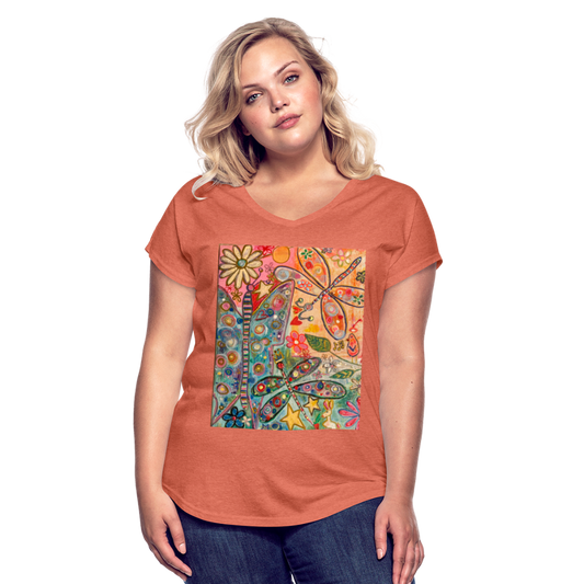 Women's Tri-Blend V-Neck T-Shirt - heather bronze