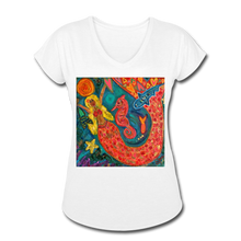 Load image into Gallery viewer, Women&#39;s Tri-Blend V-Neck T-Shirt - white
