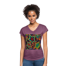 Load image into Gallery viewer, Women&#39;s Tri-Blend V-Neck T-Shirt - heather plum
