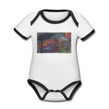 Load image into Gallery viewer, Organic Contrast Short Sleeve Baby Bodysuit - white/black
