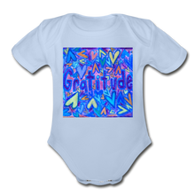 Load image into Gallery viewer, Organic Short Sleeve Baby Bodysuit - sky
