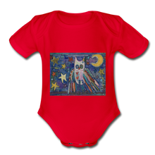 Load image into Gallery viewer, Organic Short Sleeve Baby Bodysuit - red
