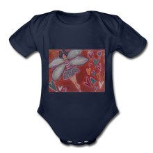 Load image into Gallery viewer, Organic Short Sleeve Baby Bodysuit - dark navy
