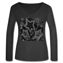 Load image into Gallery viewer, Women’s Long Sleeve  V-Neck Flowy Tee - deep heather
