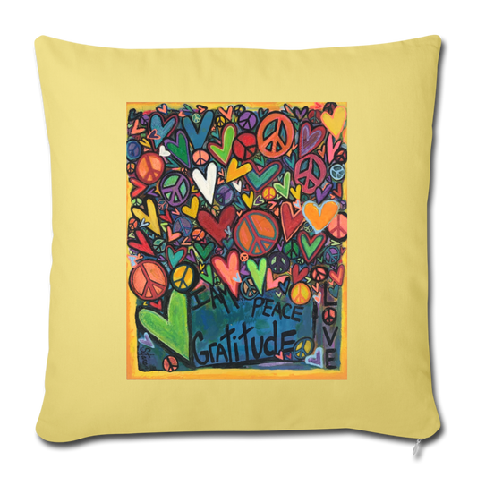 Throw Pillow Cover 18” x 18” - washed yellow