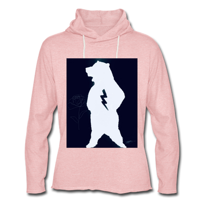 Unisex Lightweight Terry Hoodie - cream heather pink