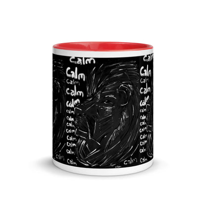 Mug with Color Inside "The Calm Lion" BW